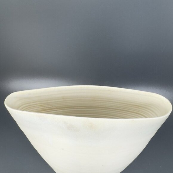 Vintage Hand Made Pottery Vase Vessel Flat Side Stoneware Art Marked Vase Vessel - Picture 8 of 13